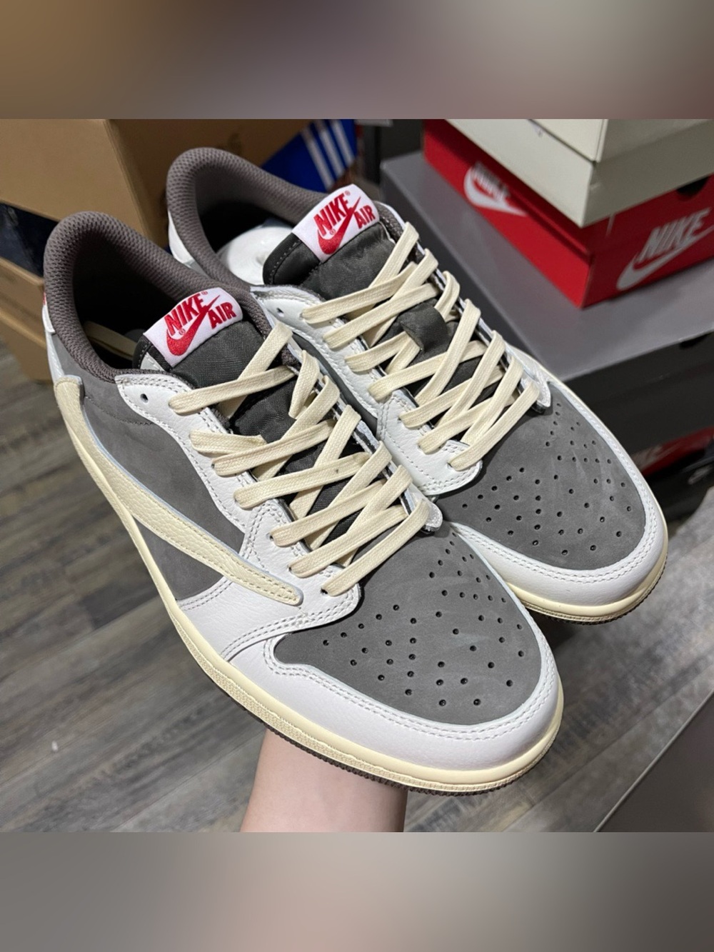 Travis Scott x Air Jordan 1 Low OG Reverse Grey White Sneakers